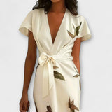 Vestido envolvente de satén