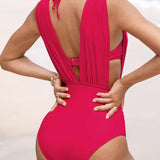Francisca™ | Traje de baño moldeador de lujo con escote en V profundo