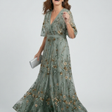 Valeria™ | Vestido maxi halter floral