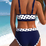Natalia™ | Bikini de cintura alta con rayas y diseño patchwork