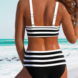 Martina™ | Bikini de rayas de cintura alta
