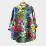 Vivianne™ | Blusa de lino atemporal con estampado