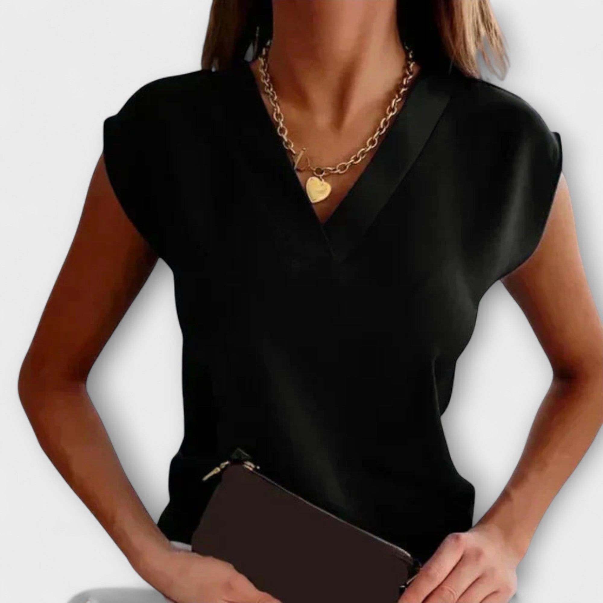 Top de verano para mujer con escote en V y mangas holgadas.