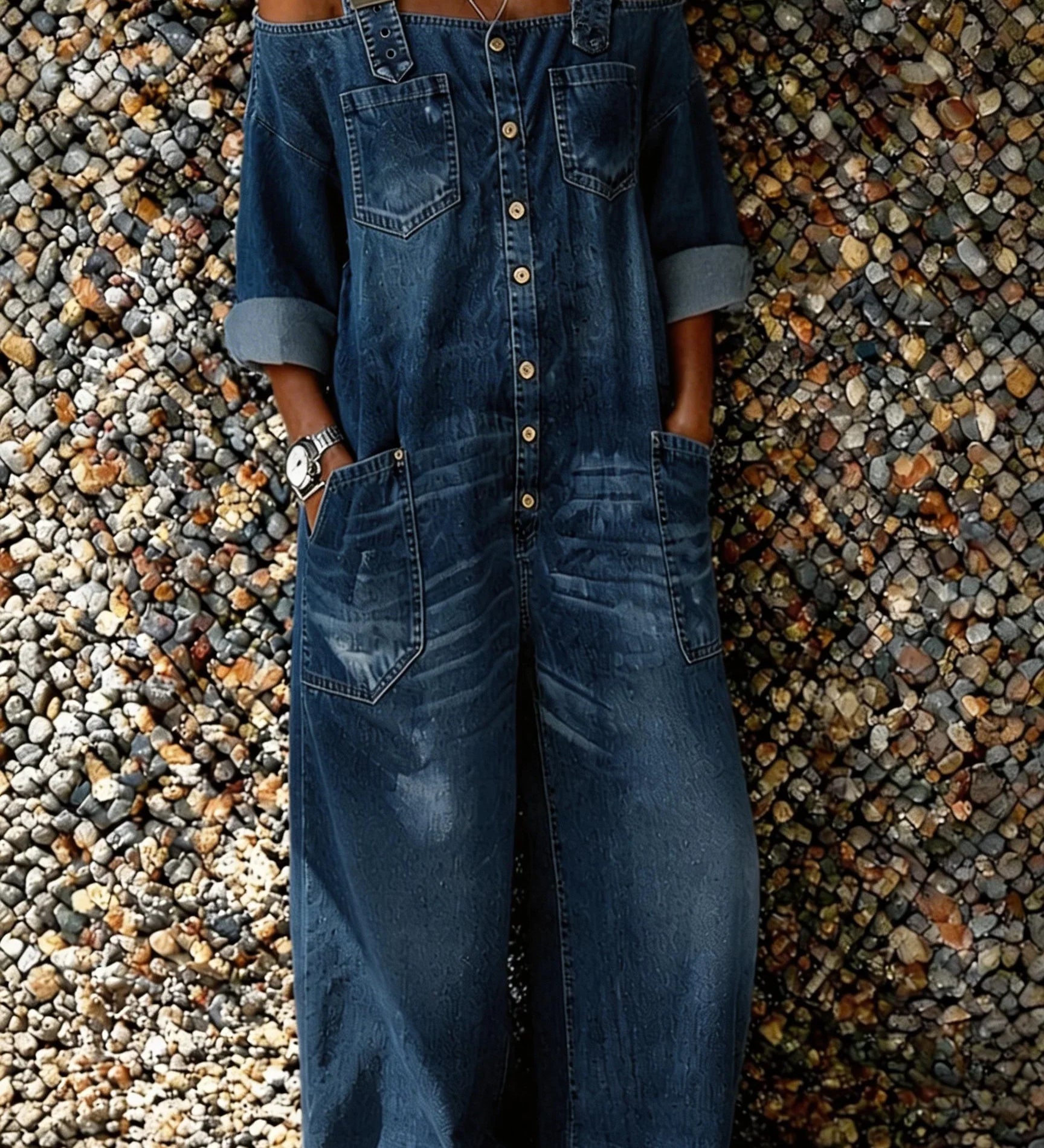 Bo | Overol de denim con tirantes