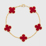 Pulsera con Motivo de Trébol y Elegancia Baño de Oro