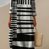 Elara™ | Vestido Maxi Monocromo