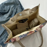 Taila Bolsa de Yute con Estampado Floral y Diseño Ecológico