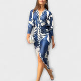 Cleo - vestidos midi únicos con mangas tipo dolman y estampado brasileño