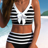 Martina™ | Bikini de rayas de cintura alta