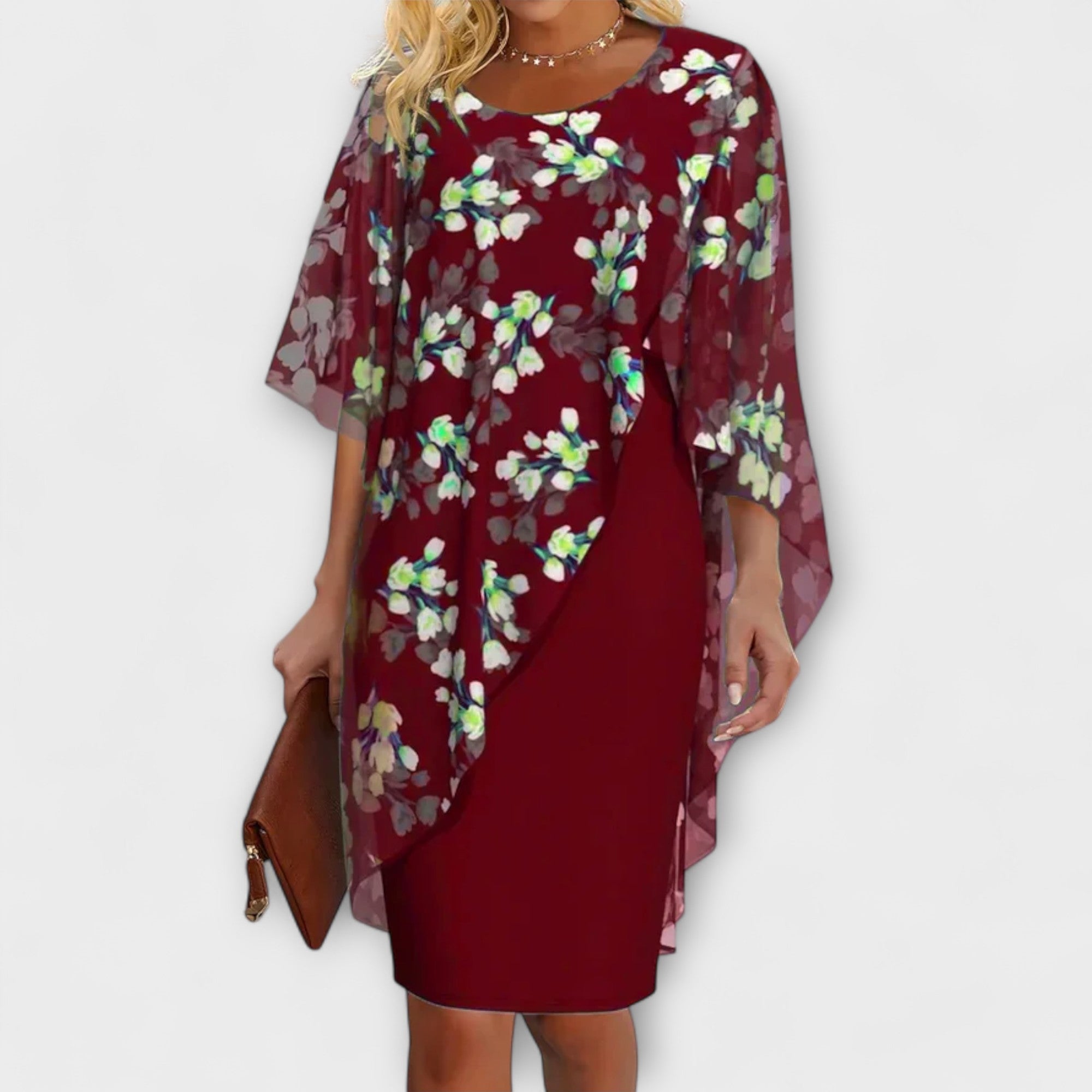 Lyanna - Vestidos de chiffón con estampado floral para mujeres