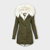 Ivara - Abrigo de invierno impermeable con forro de pelo