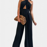 Jessica Mono Halter Cruzado sin Espalda y Pierna Ancha