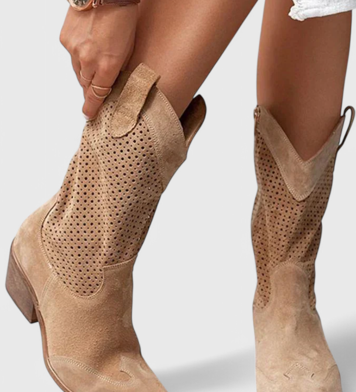 Annalla Botas de Vaquero Modernas con Cremallera Lateral