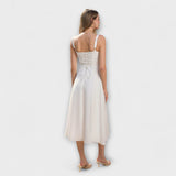 Upanje - vestido rosa con detalle de abertura