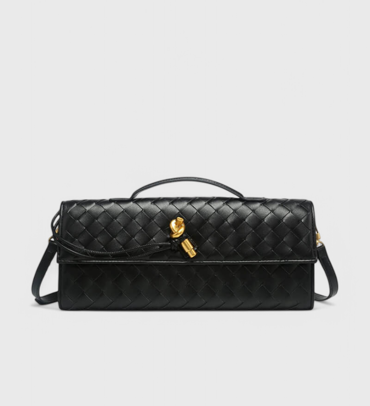 Melanie Clutch con Detalle de Nudo Dorado