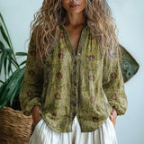 Sofía – Blusa casual con estampado natural