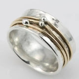 Anillo vintage de oro con baño de plata