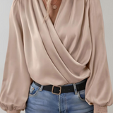 Quinn | Blusa Elegante de Manga Larga con Escote en V