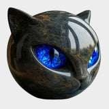 NyxCharm™ | Escultura Mística de Cabeza de Gato Negro