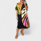 Roos - vestidos casuales con estampados de hojas pintadas