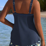 Rocío™ | Tankini a rayas con braguita de dos piezas