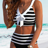Martina™ | Bikini de rayas de cintura alta