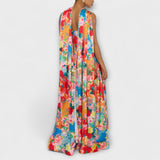Harlow - Vestido maxi con estampado floral y hombros descubiertos