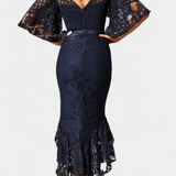 Veronika Vestido Midi de Encaje con Escote Corazón