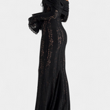 Rosalie Vestido Maxi Off-Shoulder de Encaje