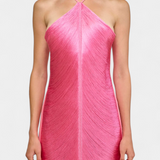 Jianna Vestido Halter con Flecos Metálicos