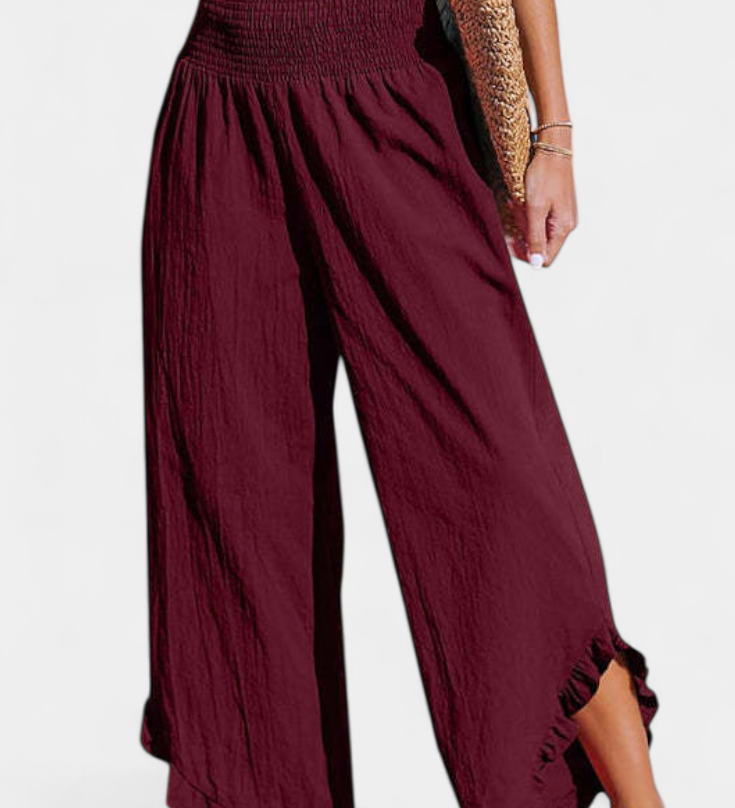 Justina Pantalón Palazzo con Volantes y Talle Alto