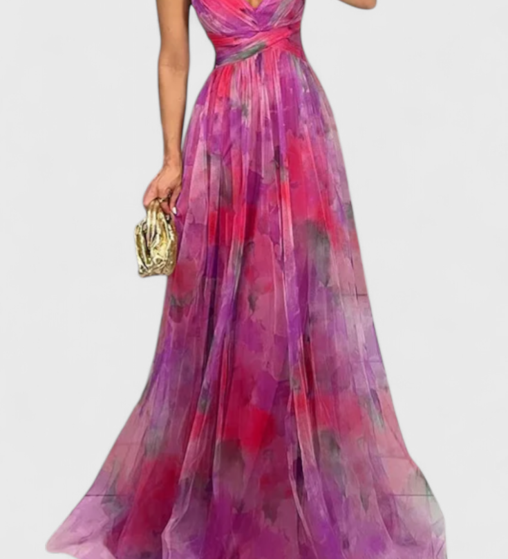 Ingrid Vestido Maxi Floral con Escote en V