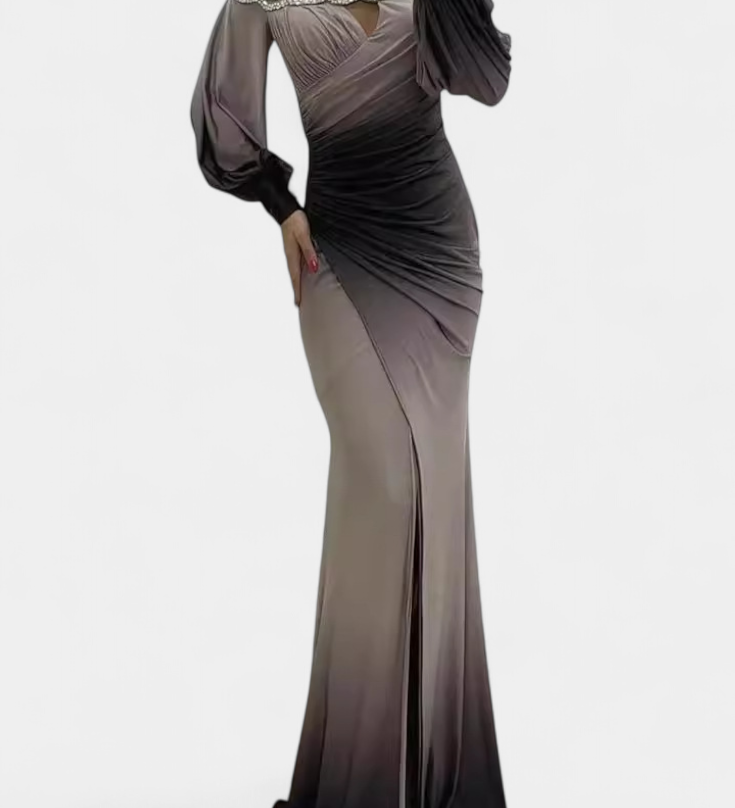 Julitta Vestido Maxi Ombre con Hombros Descubiertos