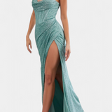 Armoni Vestido Sirena con Corpiño y Tirantes de Espagueti