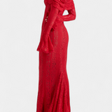 Rosalie Vestido Maxi Off-Shoulder de Encaje