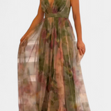 Ingrid Vestido Maxi Floral con Escote en V