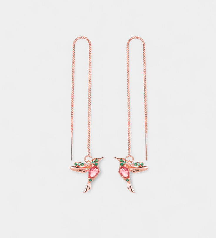 Mixed Zirconium Bird Earrings
