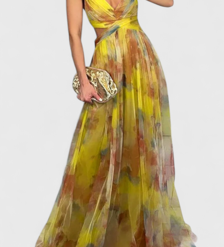 Ingrid Vestido Maxi Floral con Escote en V