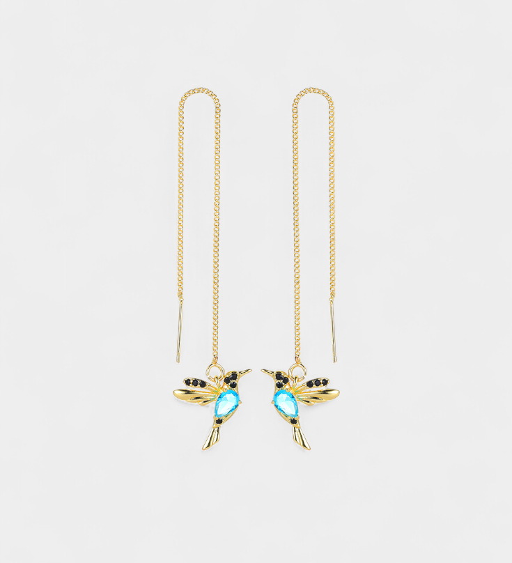 Mixed Zirconium Bird Earrings