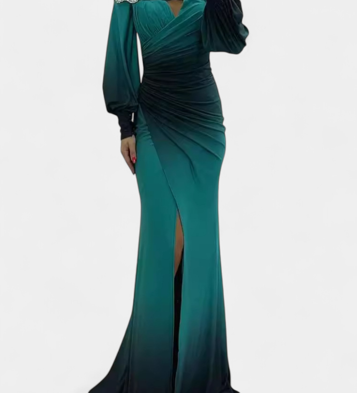 Julitta Vestido Maxi Ombre con Hombros Descubiertos