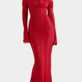 Rosalie Vestido Maxi Off-Shoulder de Encaje