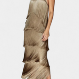 Saidey Vestido con Flecos y Espalda Descubierta