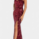 Marleni Vestido Halter con Lentejuelas