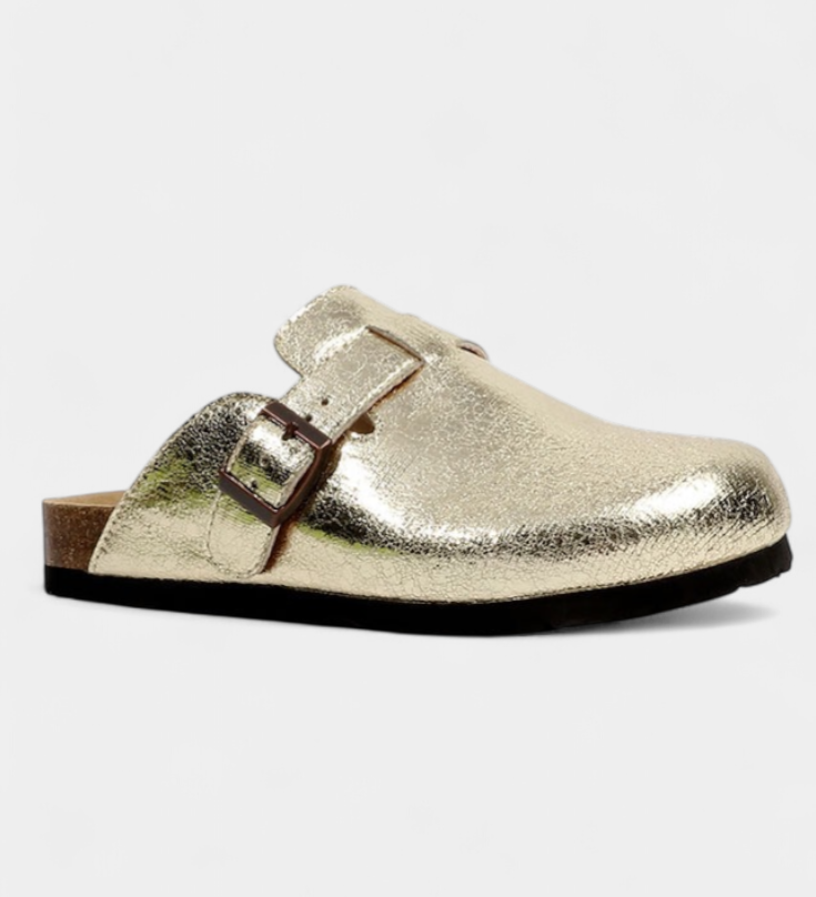 Aubree Zuecos Unisex de Gamuza con Hebilla Ajustable