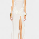 Duchess Vestido Maxi Draped con Abertura Lateral