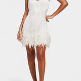 Adena Vestido Mini de Plumas