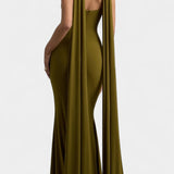 Faffienia Vestido Maxi con Escote Halter y Corte en Forma de Llave