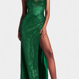 Armoni Vestido Sirena con Corpiño y Tirantes de Espagueti