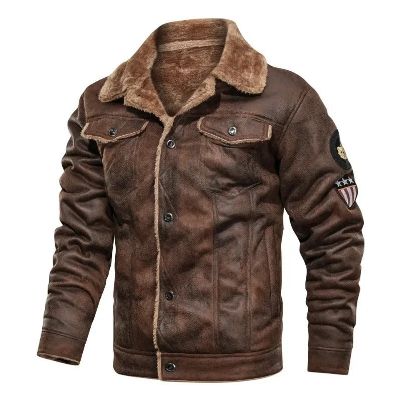 Alejandro™ | Chaqueta de cuero elegante y cálida de felpa