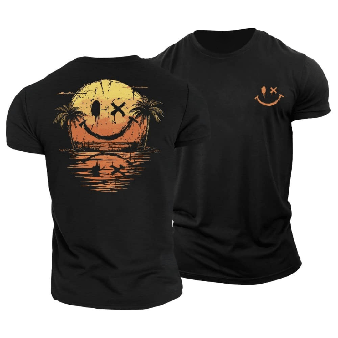 Lord™ | Camiseta de verano con estampado de carita sonriente y estampado marino